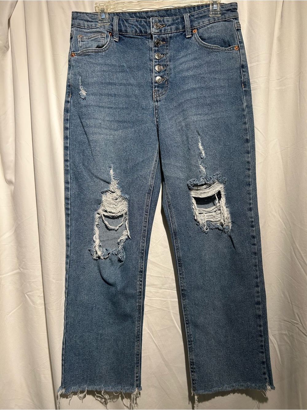 Wild Fable distressed boyfriend jeans button fly raw hem